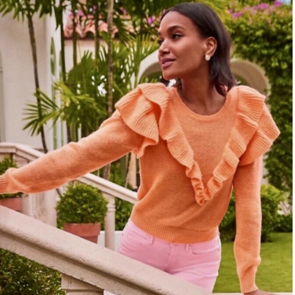 Lilly Pulitzer Marceline Ruffle Sweater Large